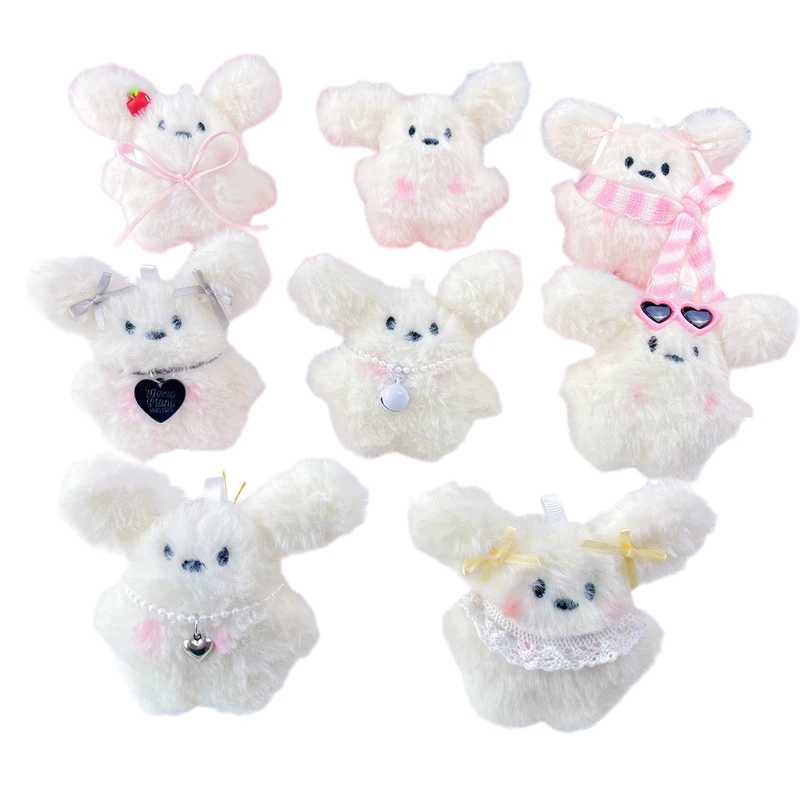 Cartoon Powder Blusher Puppy Plush Doll Toy Pendant Keychain Backapck Hangings Decoration Gifts