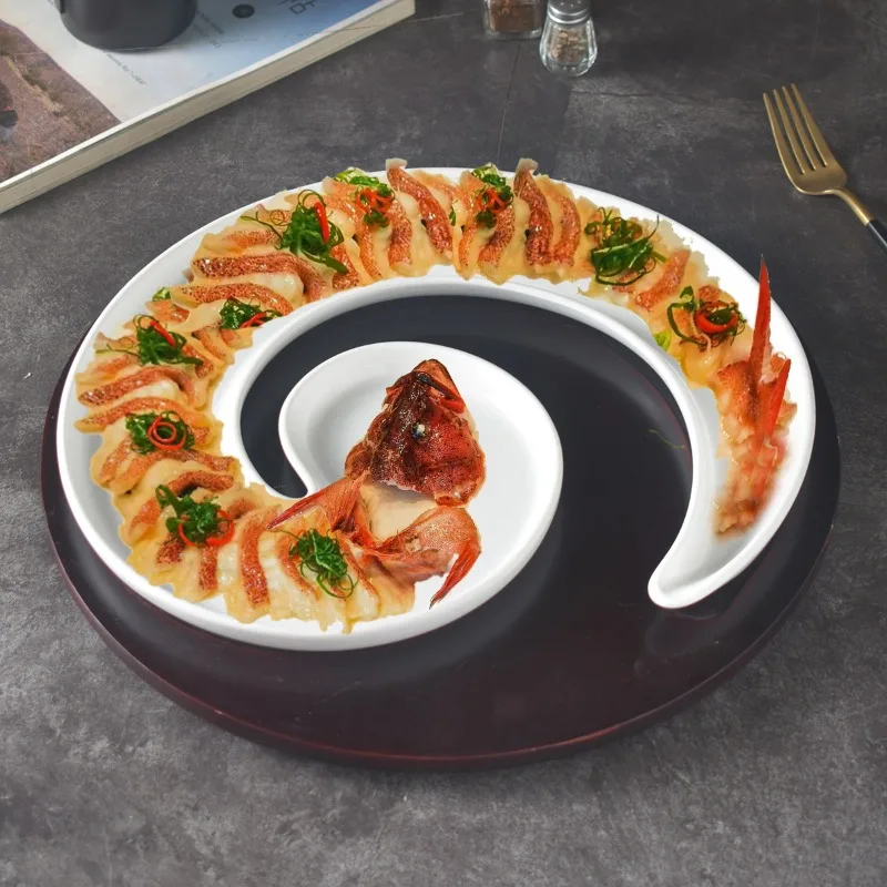 Steamed sea bass tableware, characteristic personalized hairtail, vegetable plate, private dishes, special-shaped plate