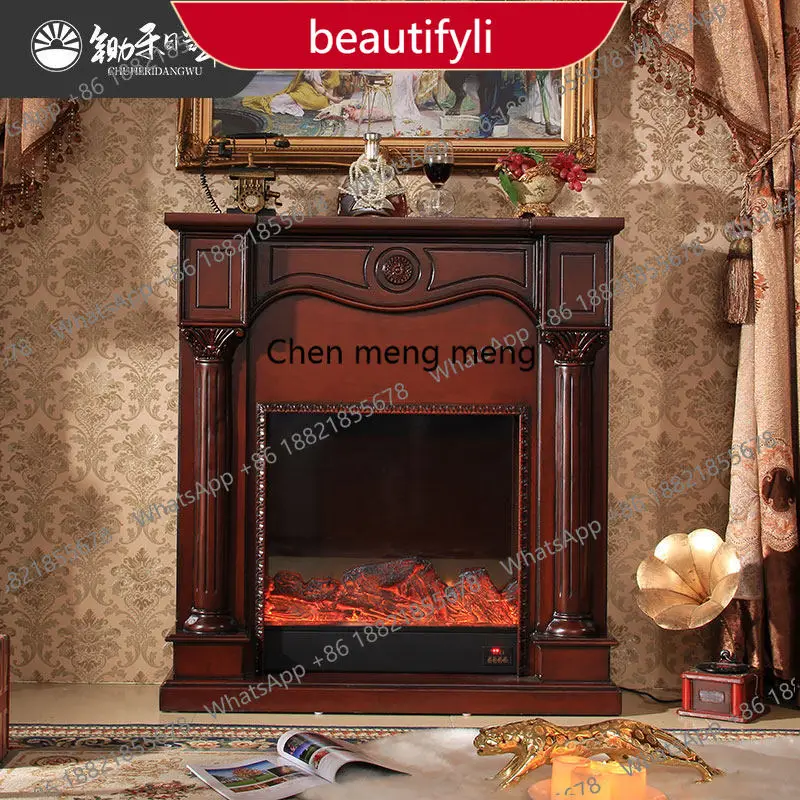 

Американский антикварный электронный имитационный камин A55 для гостиной, декоративный шкаф в стиле французского ретро, темный цвет.