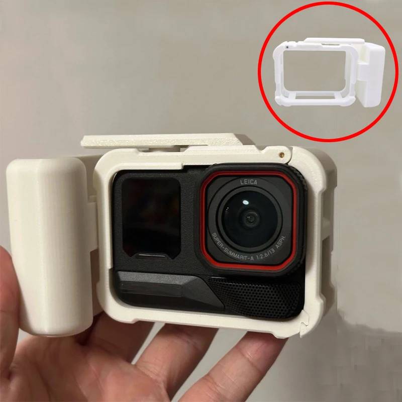 1PCS Street Photography Grip 3D Printed Cage Mounted Shutter Handle Action Camera Outdoor Shooting Part For Insta360 Acepro2/pro