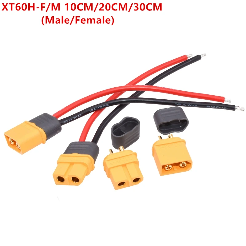 

10cm/20cm/30cm 12AWG 16AWG XT60H Male to Female Plug Extending Wire Cable Adapter Convertor for Battery Power Connect