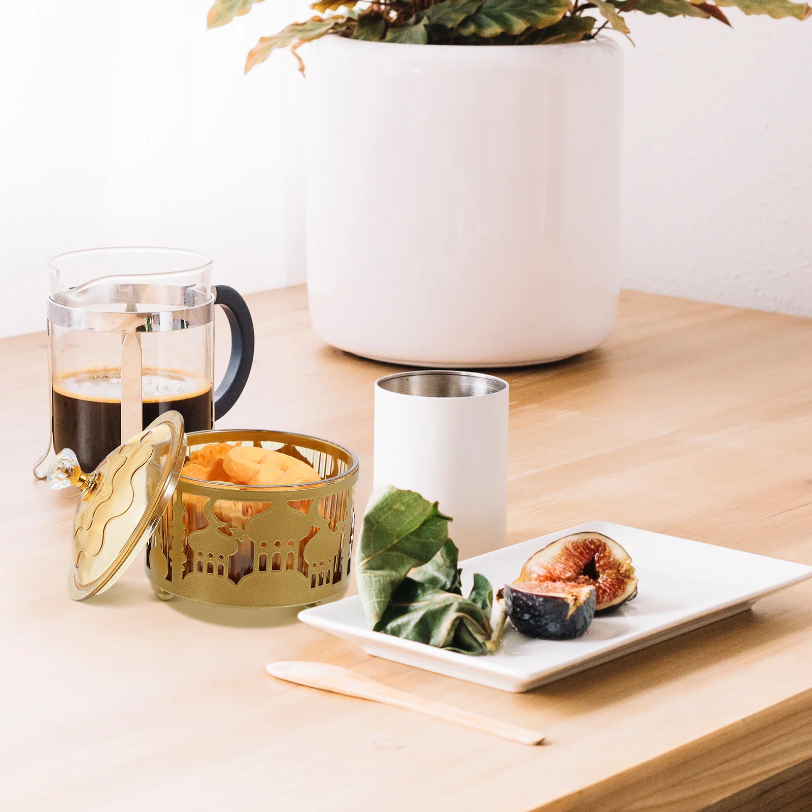 صينية وجبات خفيفة أنيقة للعيد، طبق معدني لتقديم الطعام في رمضان للحلوى والفواكه المجففة والشاي وحفلات الزفاف