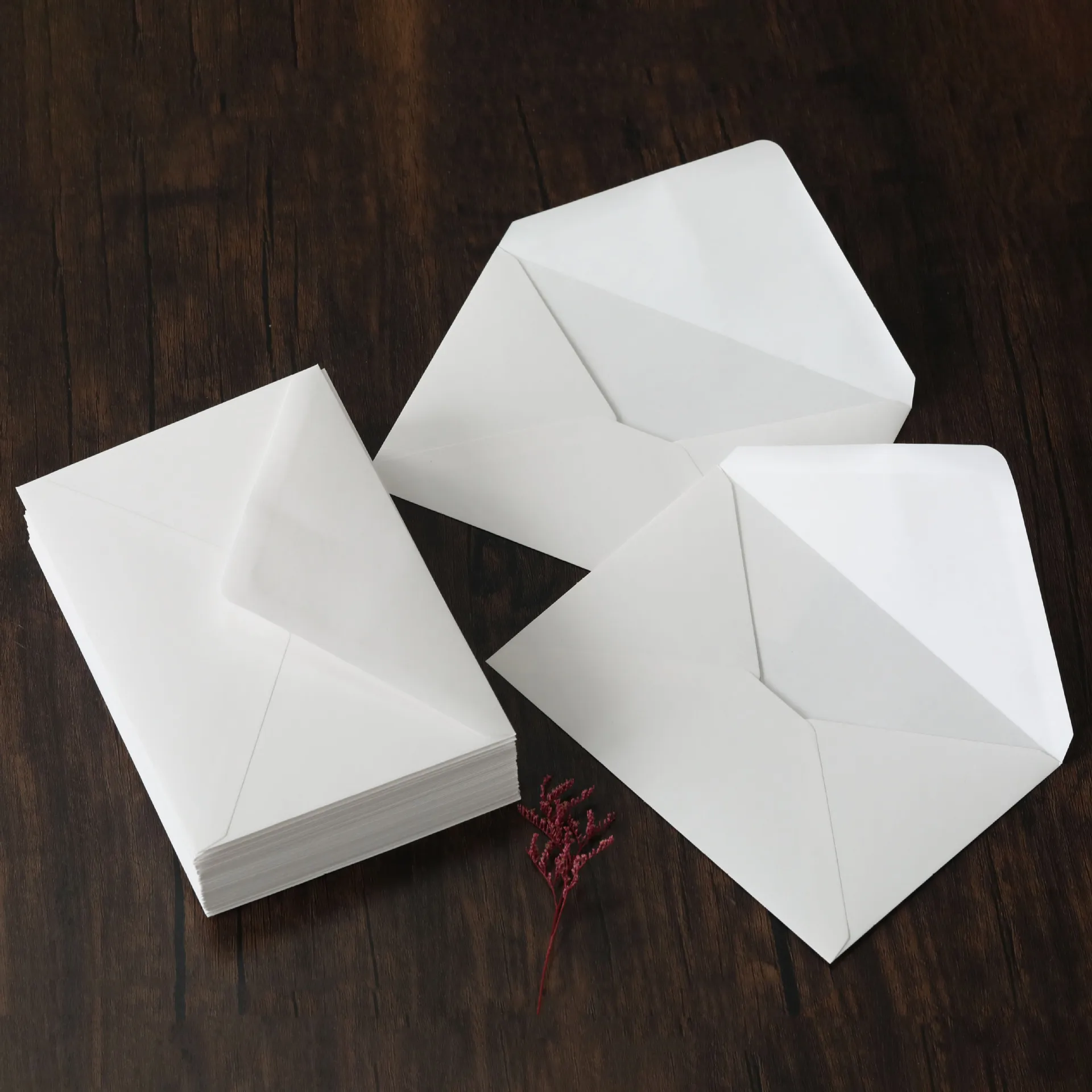 50pcs 19.5x13.5cm White Envelopes for Wedding 120g Paper Invitation Business File Folder Stationery Supplies Storage Bag