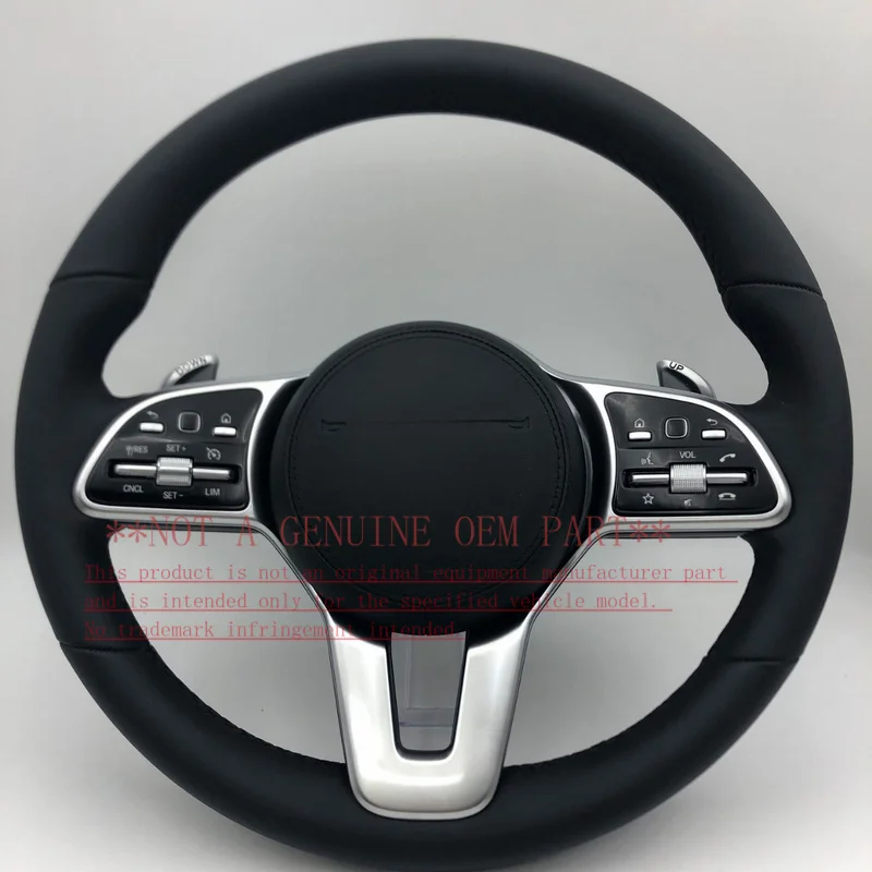 For Mercedes-Benz Full Series Old To New Upper Lower Black Leather Left Right Black Perforated Leather Electroplated Steering