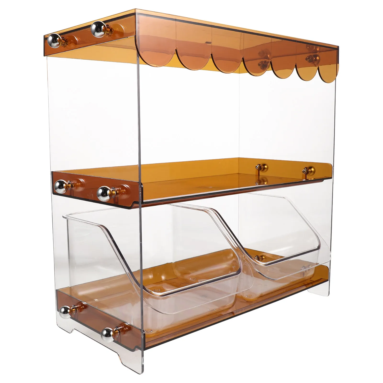 2-Tier Tea Bag Organizer Plastic Storage Chest Removable Drawer Coffee Bar Station Countertop Sugar Packet Condiment Organizer