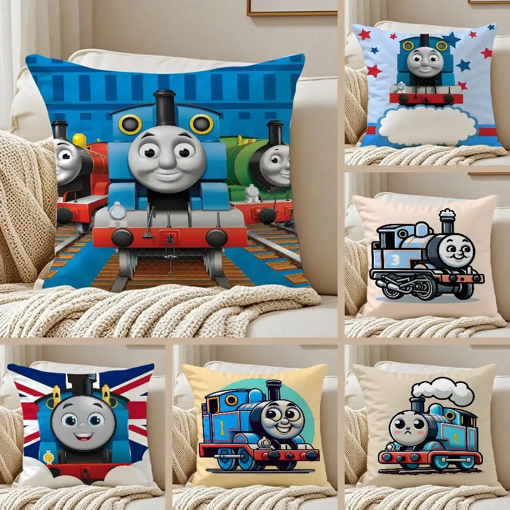 غطاء وسادة مربع من توماس ذا تراين، غطاء وسادة مضاد للغبار، سحاب غير مرئي، غطاء وسادة أريكة قطيفة قصيرة حريرية