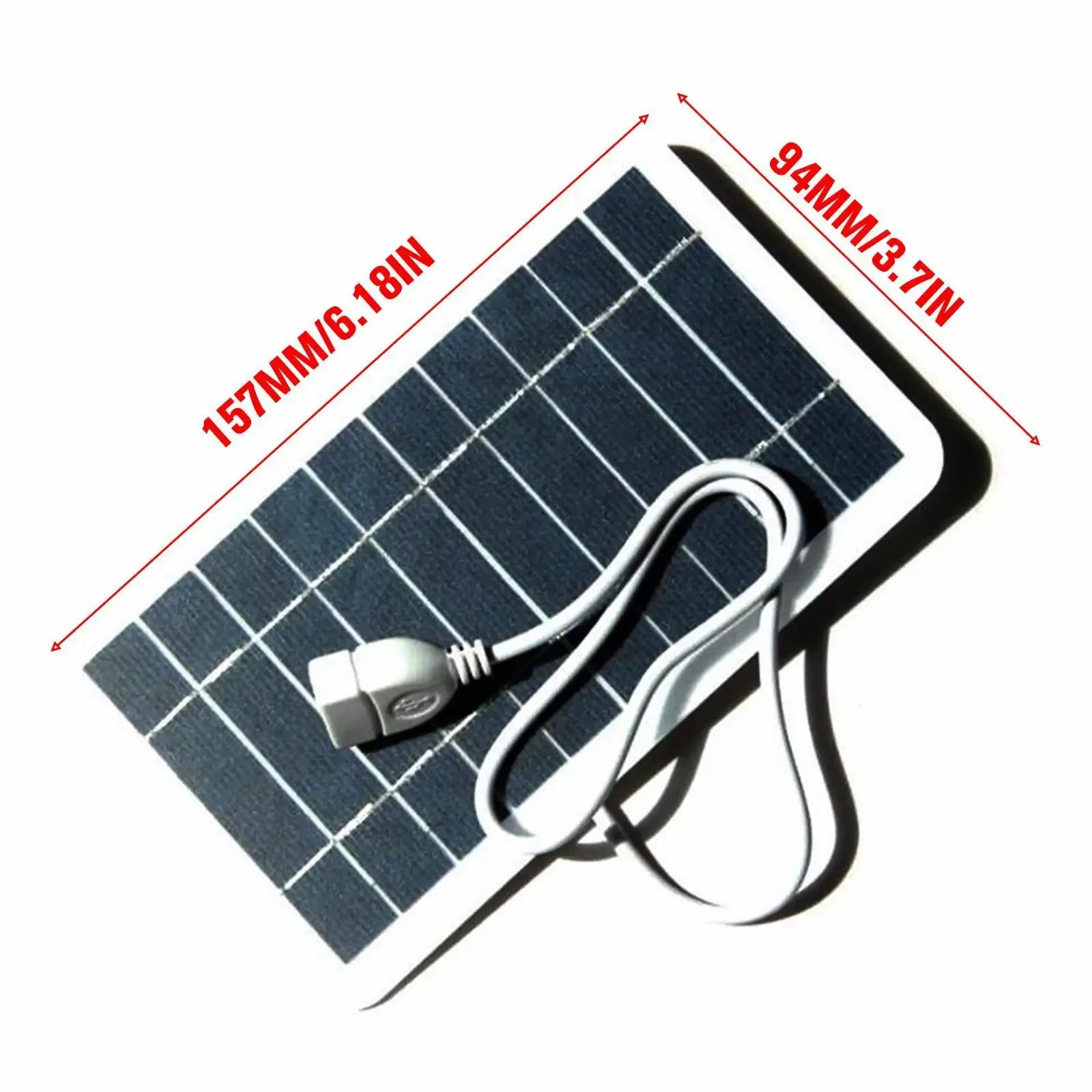 1pc Portable Solar Panel 5V 2W Solar Plate Waterproof Solar Charger with USB Safe Charge Stabilize Battery Charger