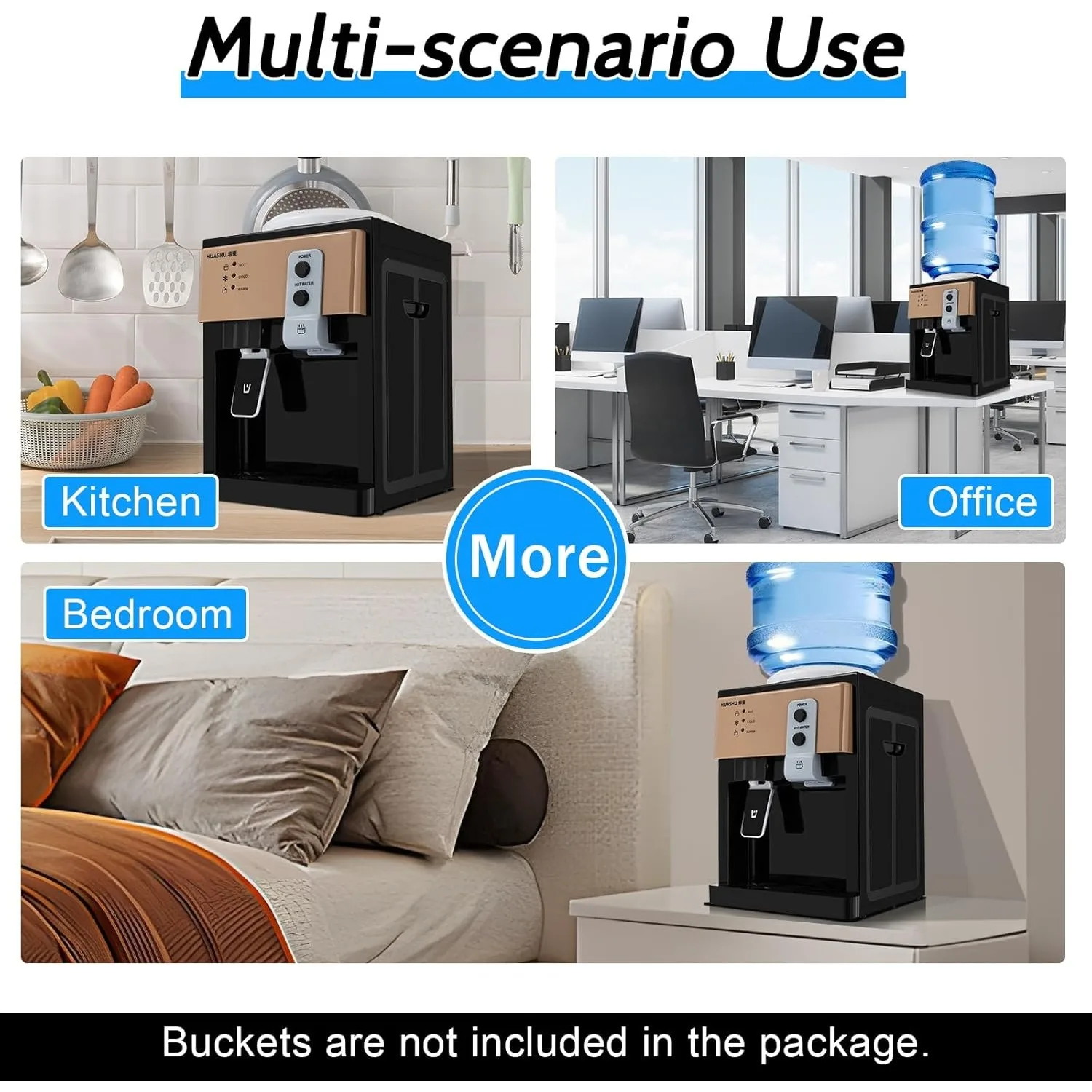 موزع مياه ساخن/بارد/دفء تحميل علوي - يناسب زجاجات سعة 1.2-5 جالون - 3 إعدادات لدرجة الحرارة للمنزل/المكتب