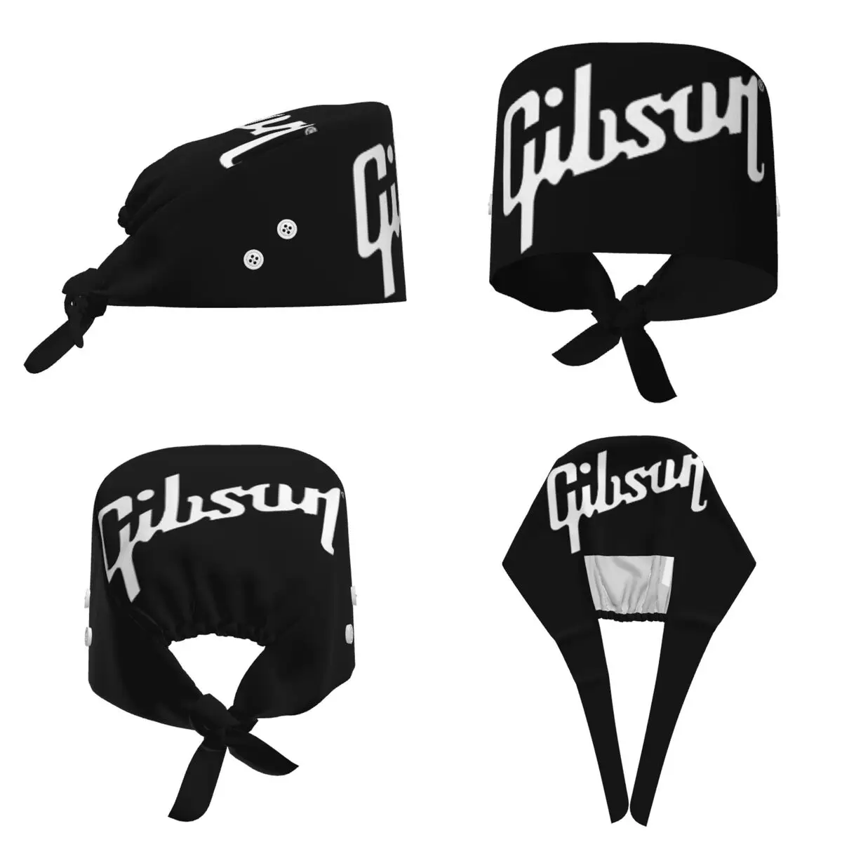Guitar Gibson Logo Scrub Hat Doctor Working Surgical Cap Men Women Adjustable Nursing Caps for Dentist