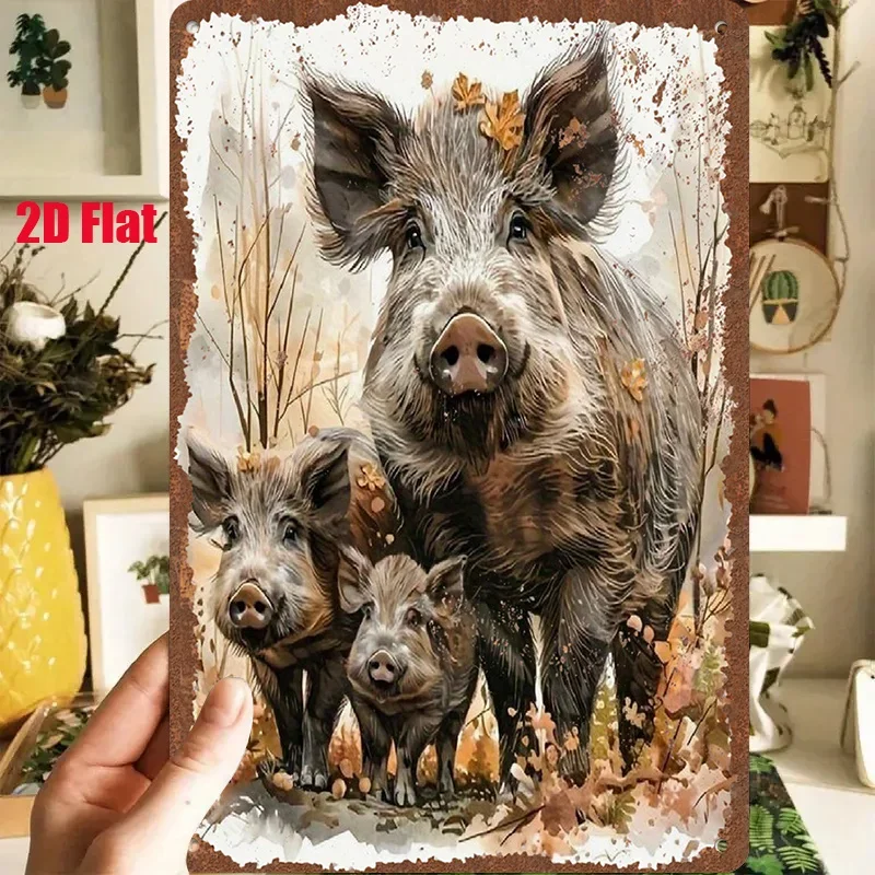 2D Flat - 1pc 2D[Flat] Metal Sign Retro Iron Painting 