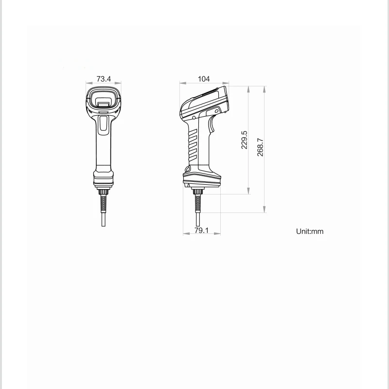 Lector de código de barras Escáner de código de barras Escáner de código portátil fijo A65 SD-81DPM-U