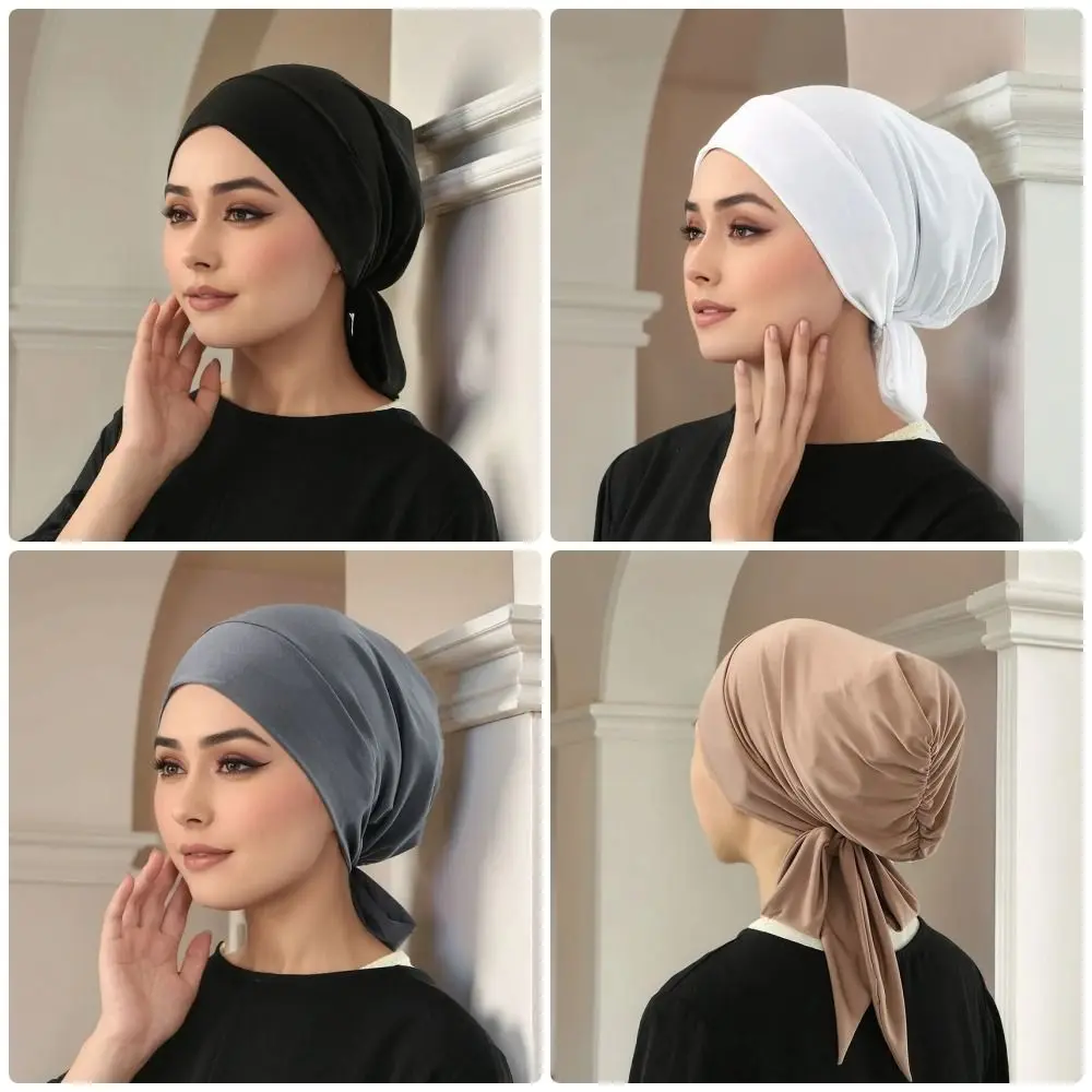

1 шт. Прочная, удобная в носке, мягкая женская шапка-хиджаб с длинным хвостом, 29x23 см, дышащий трикотажный головной убор