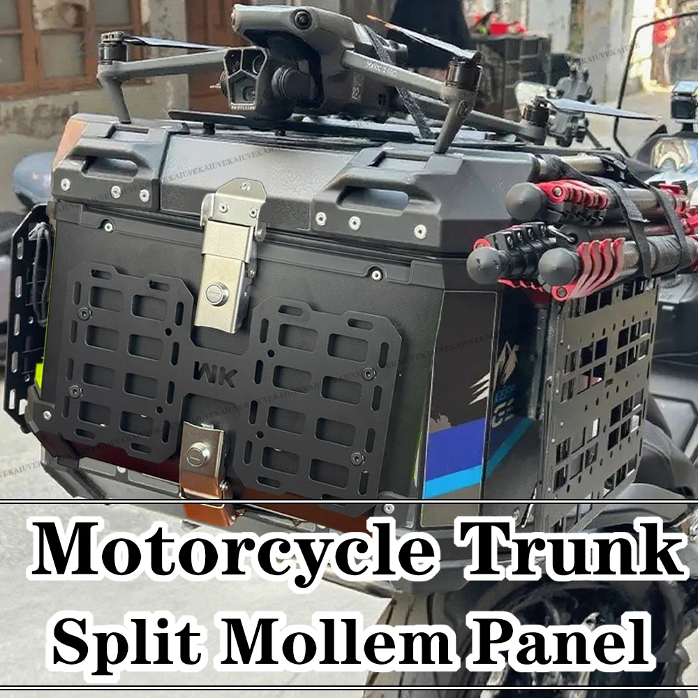 

KAIUVE Motorcycle Molle Panel For Trunk Storage carbon Steel Waterproof Tactical Universal Side Box Organizer Modular Storage