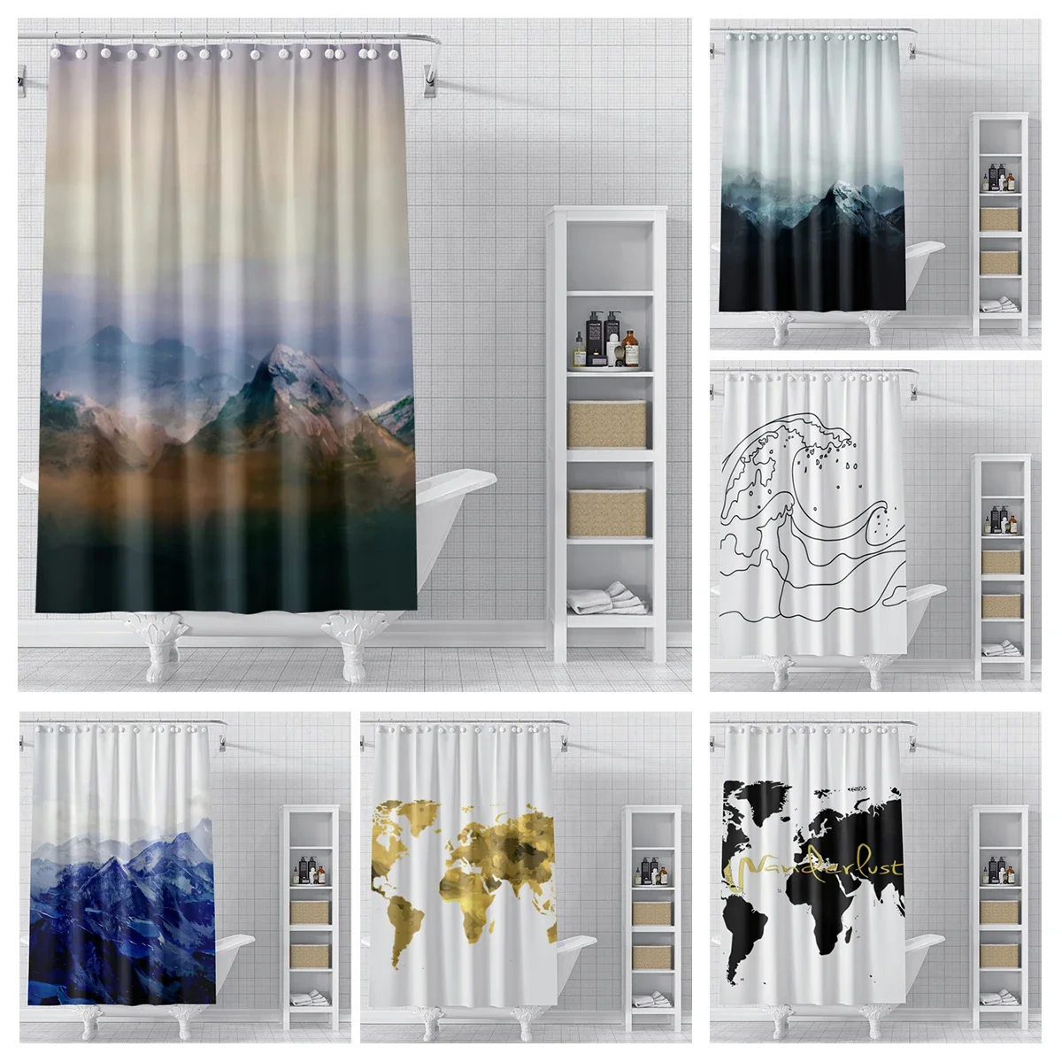 

Home shower curtains for bathroom waterproof fabric Modern Nordic style bathroom curtain 180x200 240x180 cute dog funny