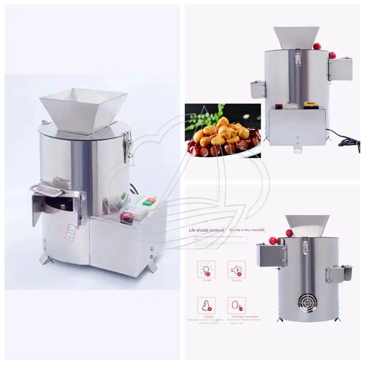 High Efficiency 16-Blade Chestnut Peeling Machine, 550W 220V Automatic Commercial Shelling Equipment