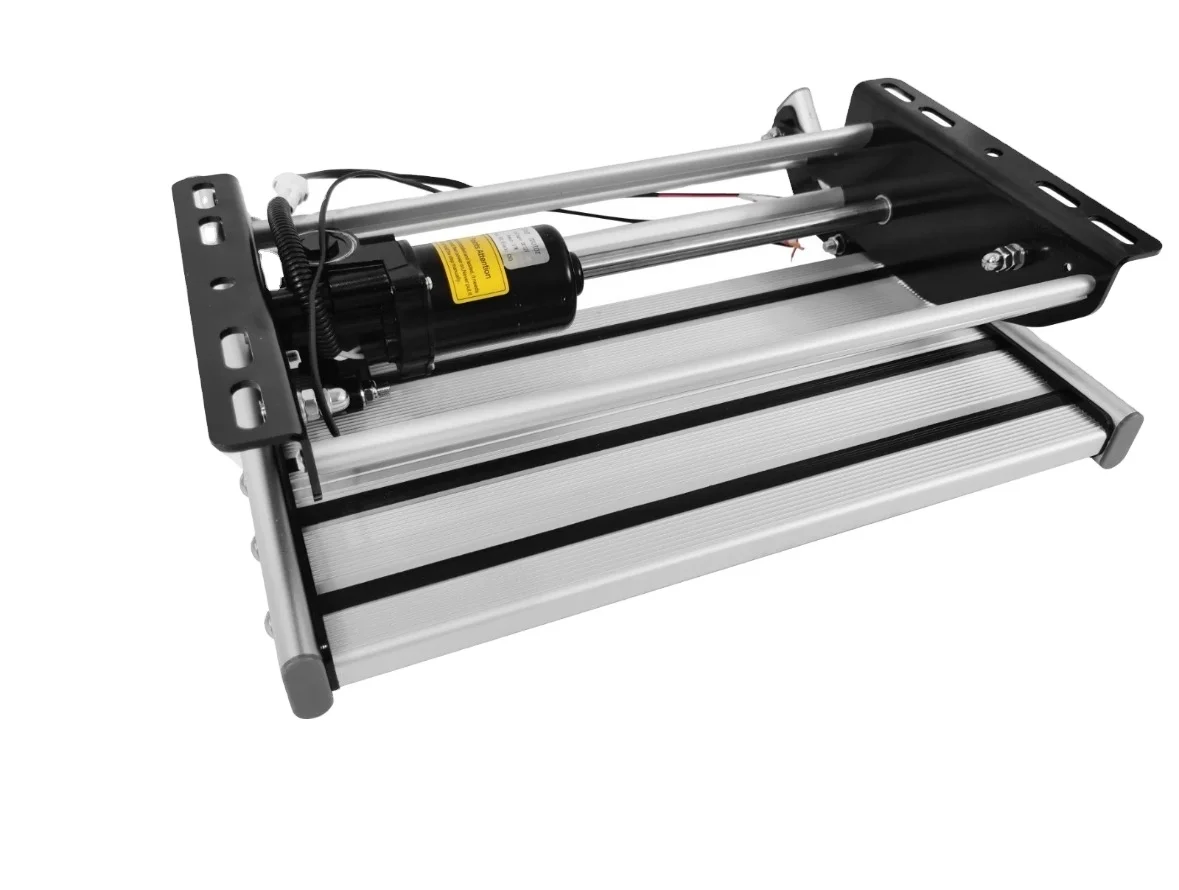 Luxury Single Drop Folding Electric RV Caravan Camper Trailer Steps 200KG Load Adjustable Camping Aluminum Alloy