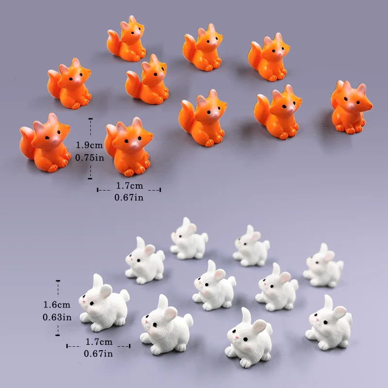 20Pcs Dinosaurs Triceratops Dolphins Whales Elephant Horse Rabbit Fish Figurine Miniature Fairy Garden Decoration Accessories