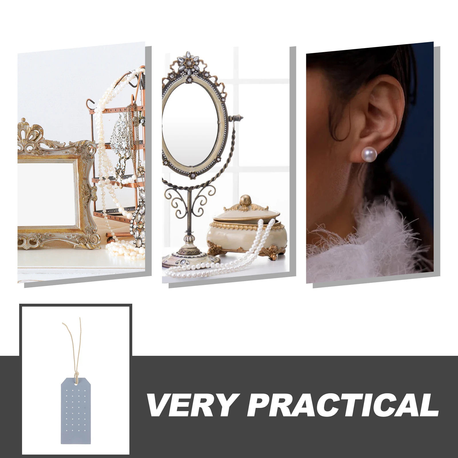 

2Pcs Double PU Earring Display Cards Jewelry Packaging Earring Display Cards Small Accessories Holder Travel Durable
