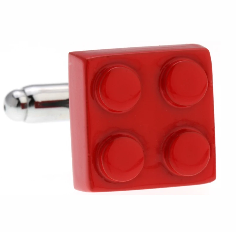 Blocks Cufflinks For Men Classic Toy Design Quality Brass Material Sky Blue Color Cuff Links Wholesale&retail image 3