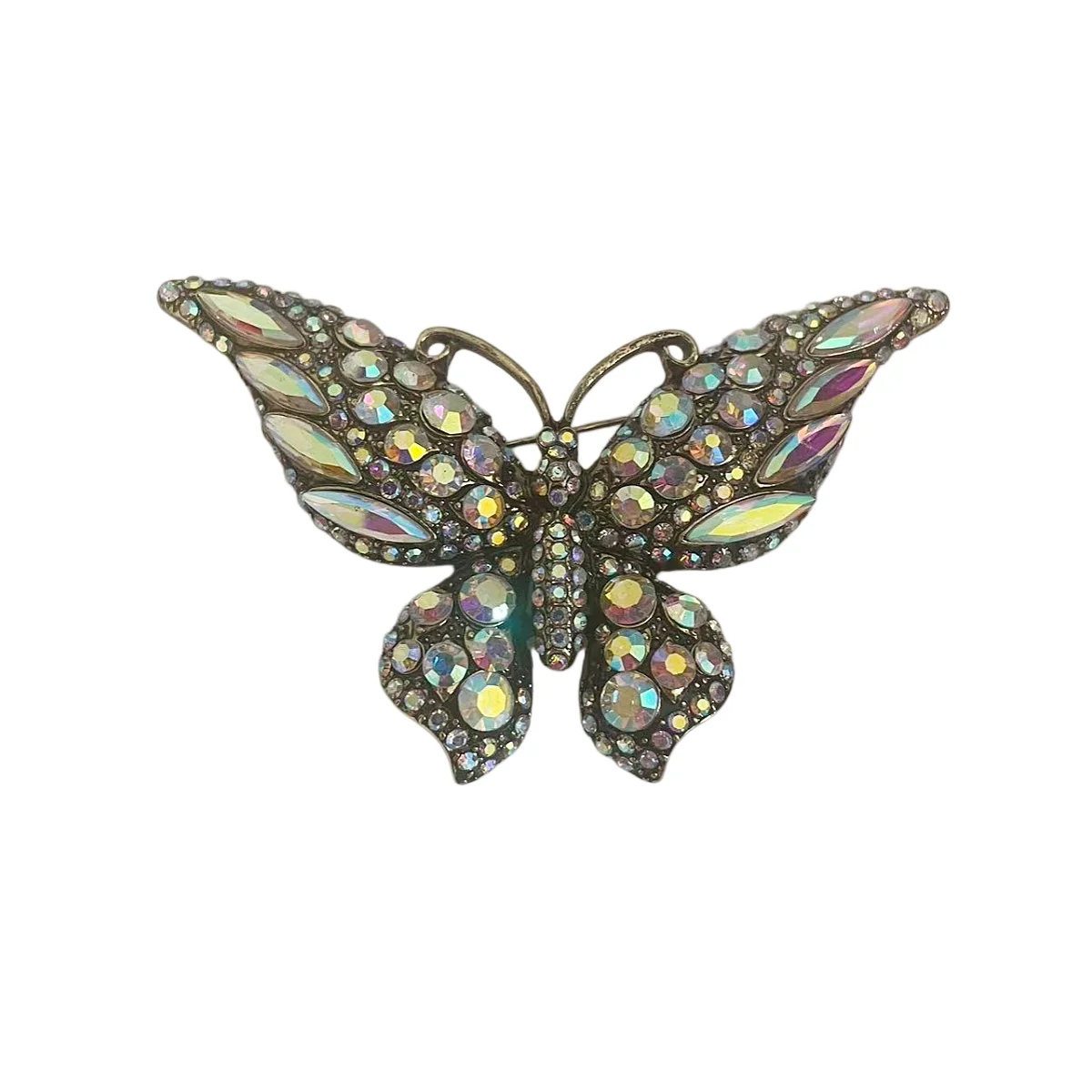 MITTO FASHION JEWELRIES ELEGANT RHINESTONES PAVED VINTAGE PIN BUTTERFLY BROOCH WOMEN ACCESSORIES