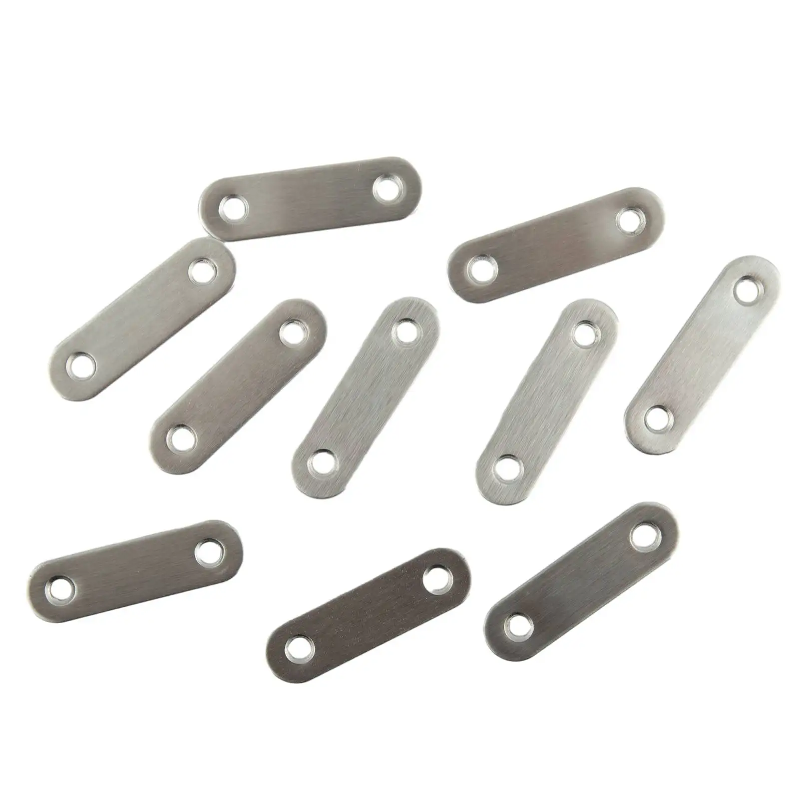 10Pcs Corner Brackets Stainless Steel Straight Repair Flat Straight Fixing Straight Brackets One-Character Corner Code