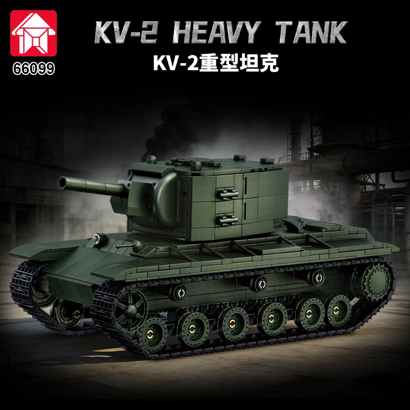 

DIY MOC Military Army Main Soviet KV-2 Heavy Tank Battle Soldier Building Blocks Bricks Set For Children Boys Gifts
