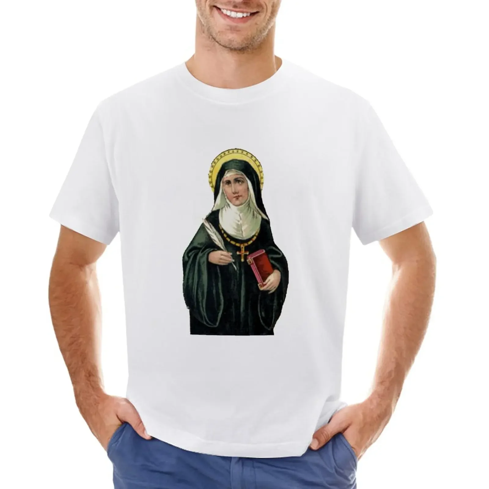 

St. Hildegard of Bingen Nun Saint T-Shirt customs design your own new edition vintage aesthetic clothes mens t shirts