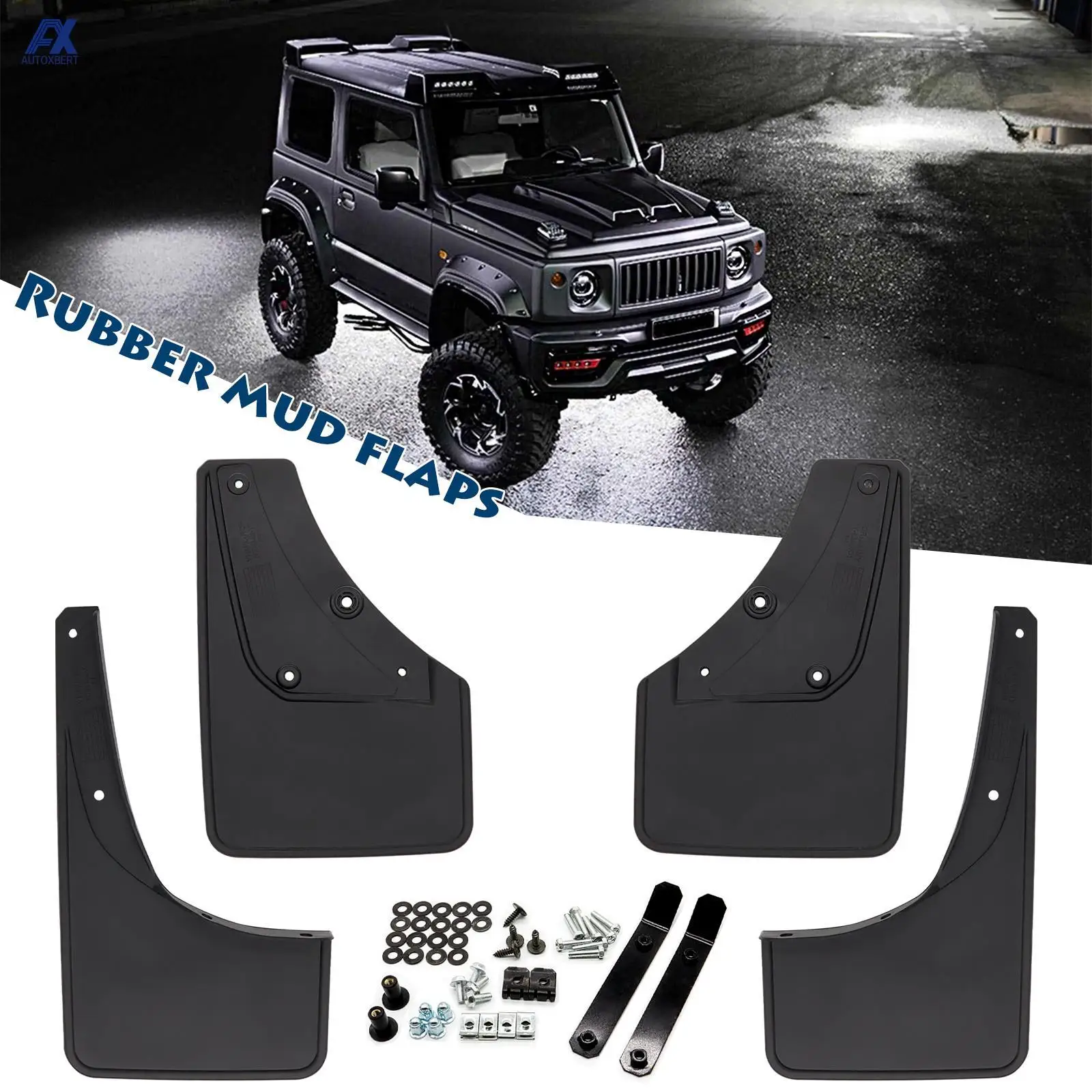 4x/Set Mudflaps Mud Flaps Flap Splash Guards Mudguards for Suzuki Jimny Sierra JB64 JB74 2019 2020 2021 Fender Liner Front Rear