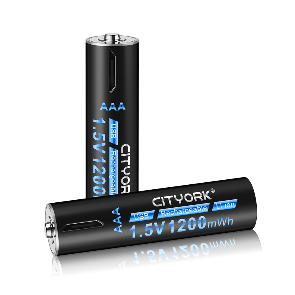 CITYORK 1.5V USB AAA Akumulator litowy 1.5V 3A AAA USB Ładowanie akumulatorów litowo-jonowych z kablem USB do pilota zdalnego sterowania