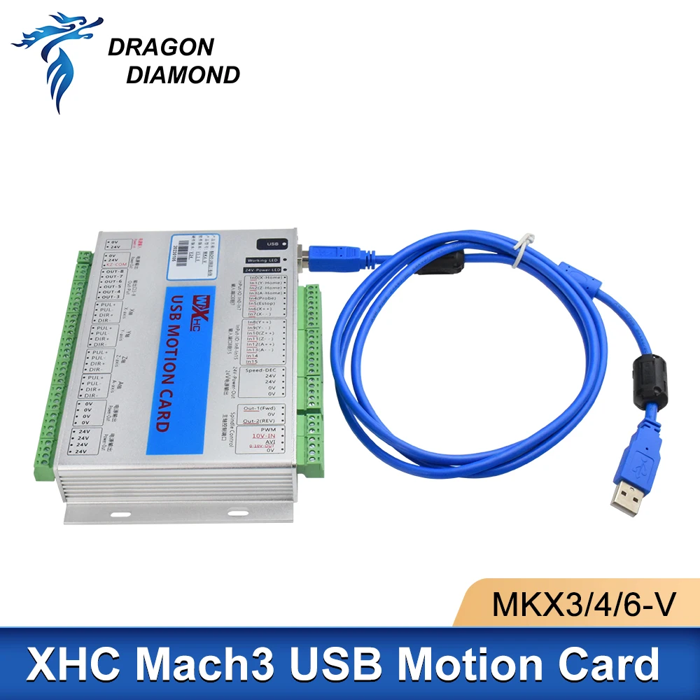 XHC MKX-V 3/4/6 Axis CNC Motion Control Card 2000kHz Mach3 USB Controller Breakout Board For Engraving Milling Cutting Machine