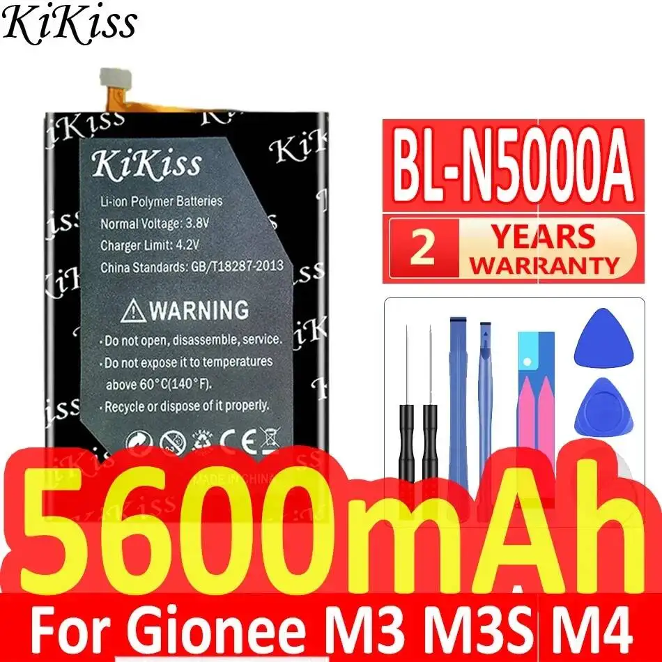 Безопасная аккумуляторная батарея BL-N5000A 5600 мАч для Gionee M3, M3S, M4, Marathon M4, с увеличенным временем работы Безопасная аккумуляторная батарея BL-N5000A 5600 мАч для Gionee M3, M3S, M4, Marathon M4, с увеличенным временем работы