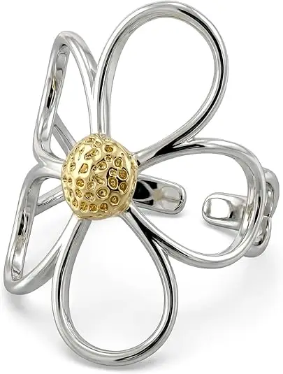 

Vintage Daisy Flower Adjustable Ring, April Birth Flower Elegant Jewelry Gift for Women