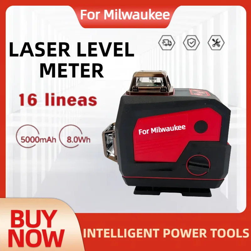 لميلووكي مستوى الليزر 360 أفقي وعمودي سوبر قوية الأخضر 16 خط 4D شعاع مستوى الليزر التسوية الذاتية