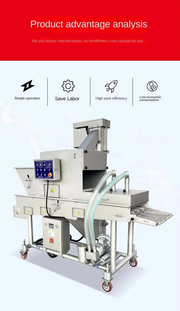 Automatic Shrimp Fish Chicken Fillet Tempura Breading Machine