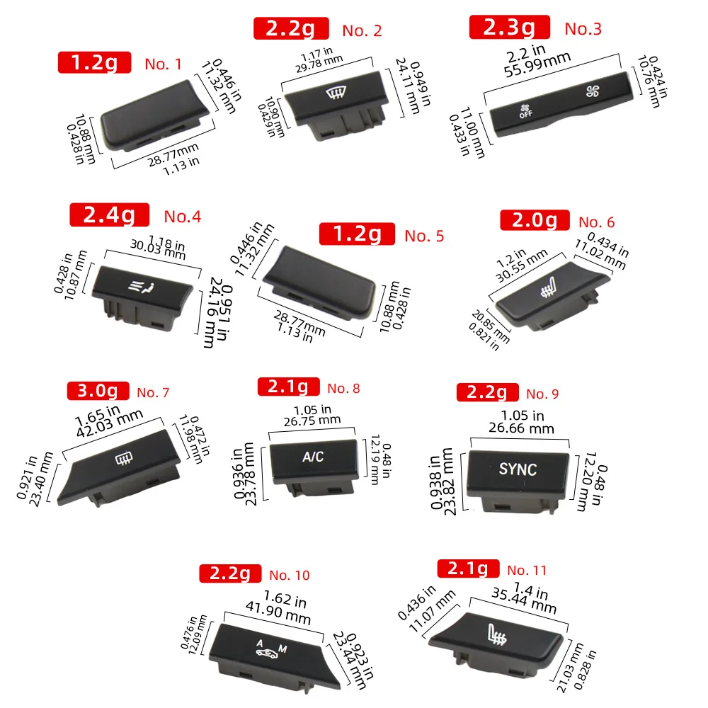 64116825513 Auto AC Button Air Conditioning Venlitation Temperature Control Cap Repair Kit For BMW X3 X4 Series F25 F26 11-17 view 5