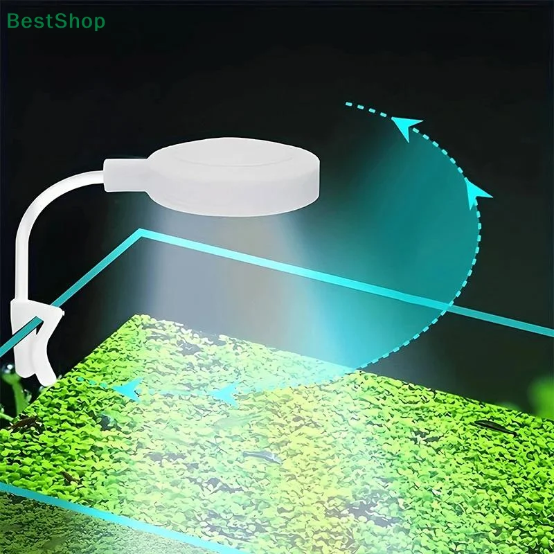 Aquarium Light With Adapter LED Clip On Fish Tank Light, Small Full Spectrum USB Light 360° Rotation Lighting