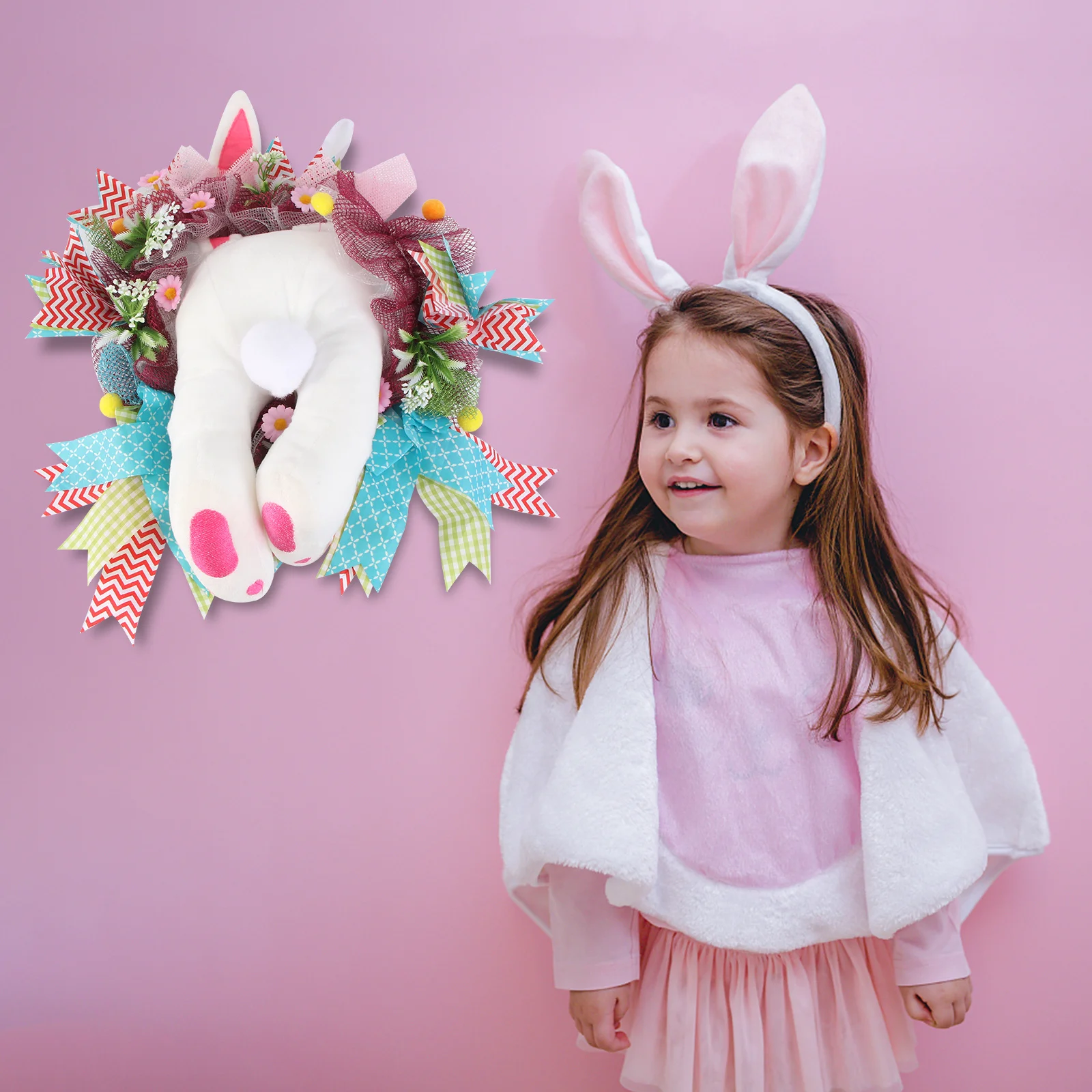 

1Pcs Creative Easter Bunny Tail Wreath Home Table Party Meeting Room Decoration Easter Festival Adornment Bunny Tail Garland