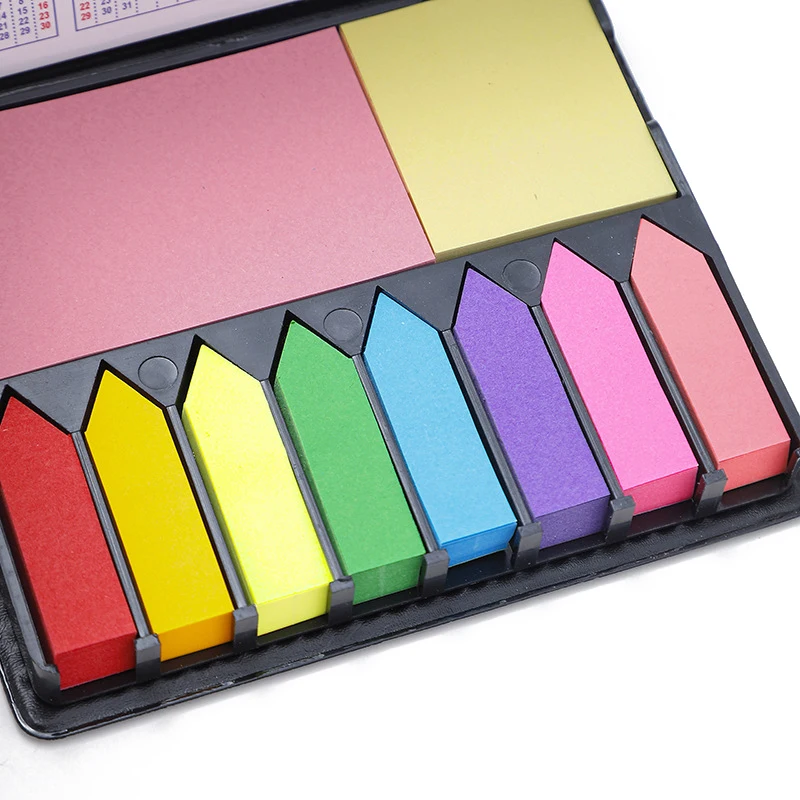 1 Set Of Colorful Convenience Stickers Organization Multi-Color Stickers Set Leather Packaging Box Calendar 2024
