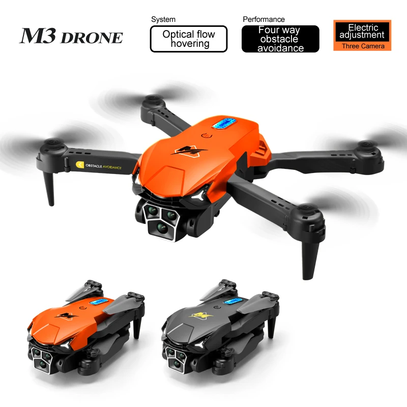 Mini drone M3 con fotocamera HD professionale 4K 2.4G WIFI FPV Motore brushless Flusso ottico Quadcopter pieghevole per fotografia aerea