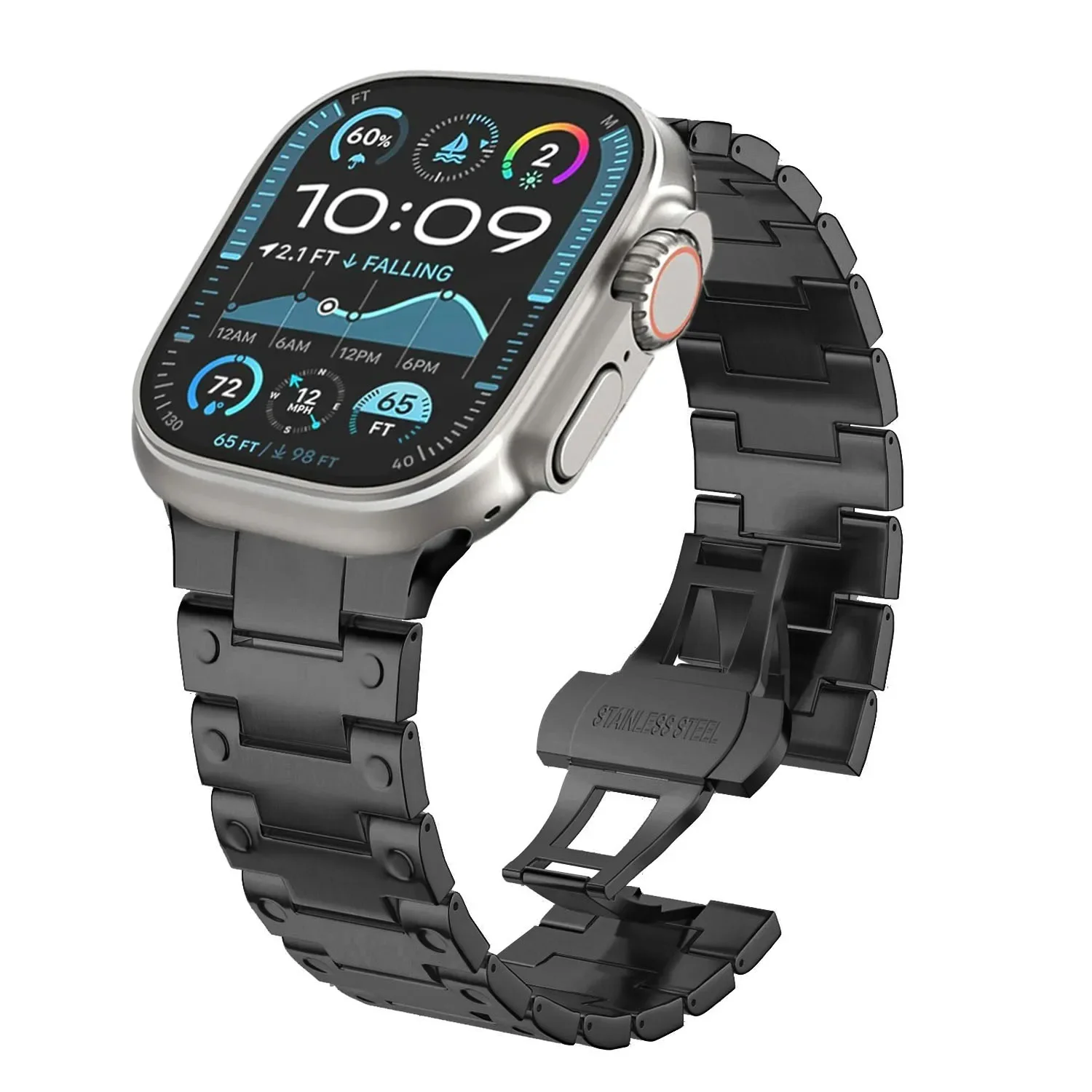 Metalowy pasek do Apple Watch Ultra 2/1 49mm Series 10 46mm 42mm Bransoleta ze stali nierdzewnej iWatch 9 8 7 6 5 SE 44mm 45mm 41mm