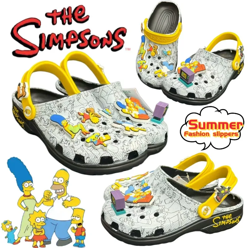 Pantuflas de Moda con Diseño de Homer J. Simpson de Los Simpson para Parejas, Sandalias de Playa Antideslizantes Cómodas y de Alta Calidad para el Verano