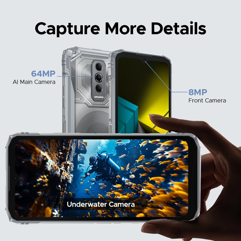 DOOGEE Blade10 téléphone robuste Ultra énergétique 8GB 256GB 6150mAh batterie 6.56 "HD + écran UNISOC T7250 Android 15 Smartphone NFC