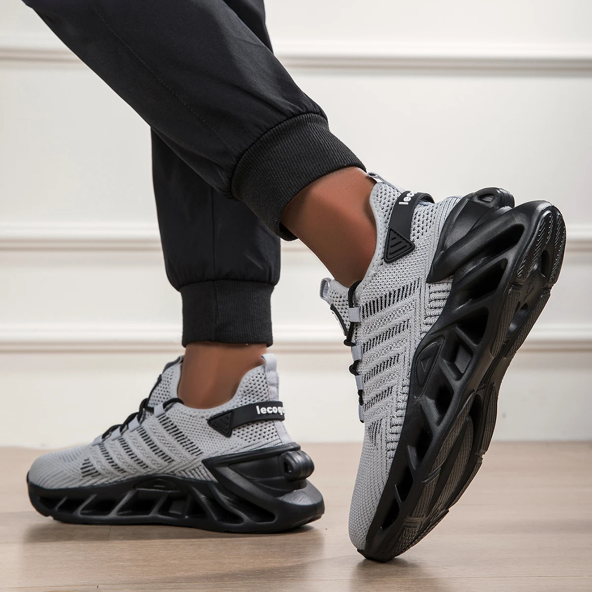 Modische Vielseitige Bequeme Gestreifte Sport-Freizeitschuhe für Herren, Unisex Dickbesohlte Lauf- und Wanderschuhe – Detail 12