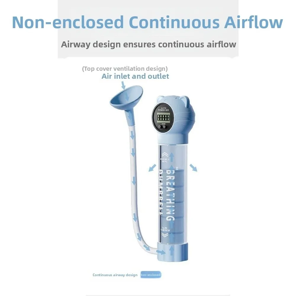 مع جهاز تمرين التنفس العدادي، تحسين ميزة الجلد، شاشة رقمية، دمبل التنفس العميق #5