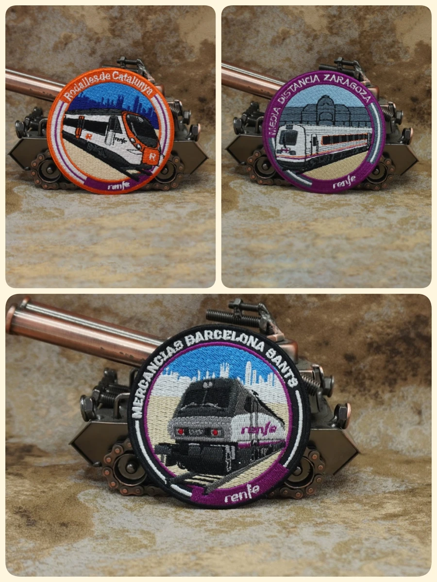 Parches bordados tácticos Renfe, exquisitos y de alta calidad, utilizados para ropa, espalda con ganchos para planchar