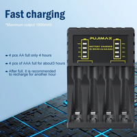 Battery Charger 4 Slots Intelligent LED Indicator USB Charger for 1.2V Ni-MH/Ni-Cd Rechargeable Batteries AAA/AA Battery Charger