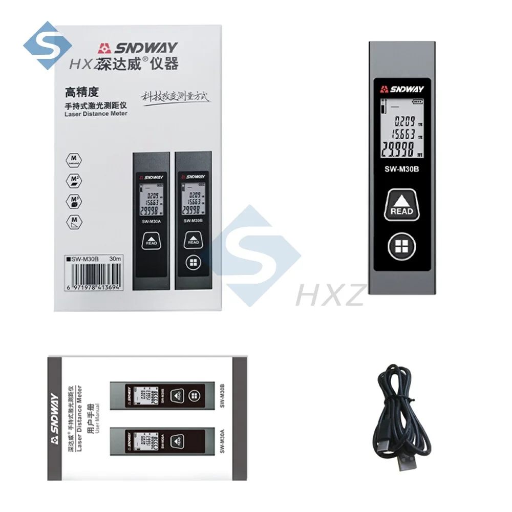 

Mini Laser Distance Meter Rechargeable Rangefinder 0.05-30m Range Finder Electronic Roulette Ruler Tape Measure Tester