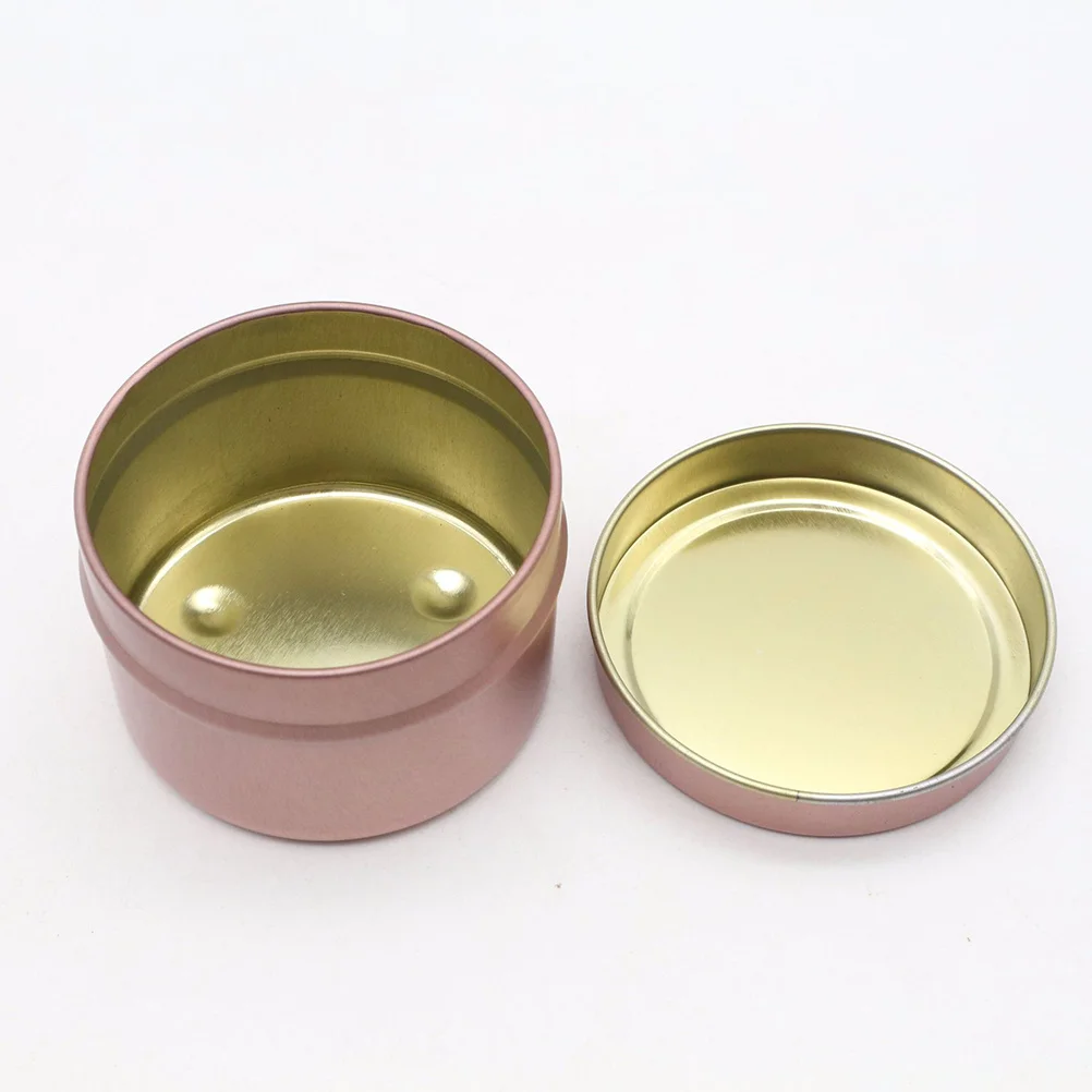 

5 pcs Candy Tin 6.5X4.5Cm Rose Gold Small Round Thickened Tinplate Sealed Storage For Tea Leaves Biscuits Favors Gift Box