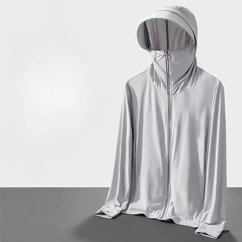 Men's Summer Sun protection Coat Man UV Jacket Fishing Cover-up Outerwear Guy Sport Male Sunscreen Clothes Hoodie Tee Smock