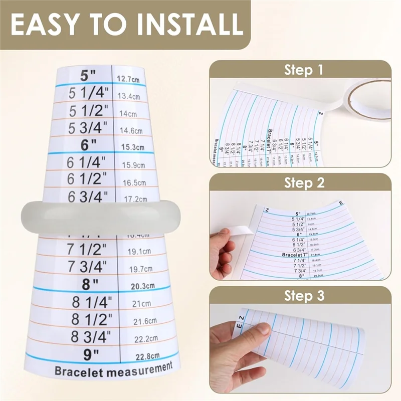 สำหรับชุดแกนกำไล(2 ชิ้น) สำหรับการทำเครื่องประดับ เครื่องมือที่เหมาะอย่างยิ่ง รวมถึงเทปกาว อุปกรณ์วัดสำหรับกำไล